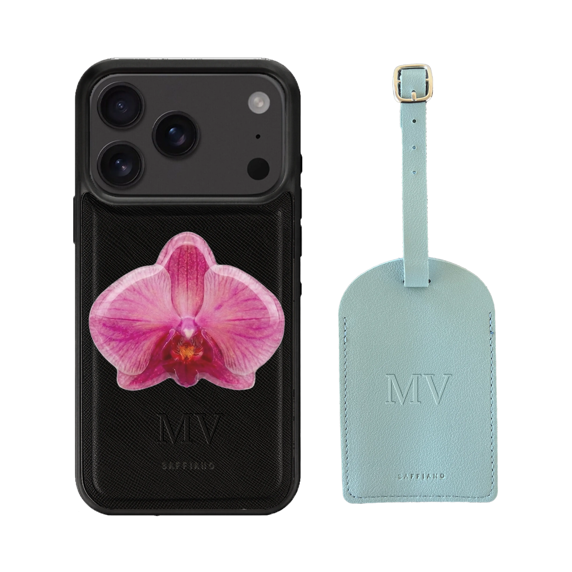 Black Case + Luggage Tag + Popsocket